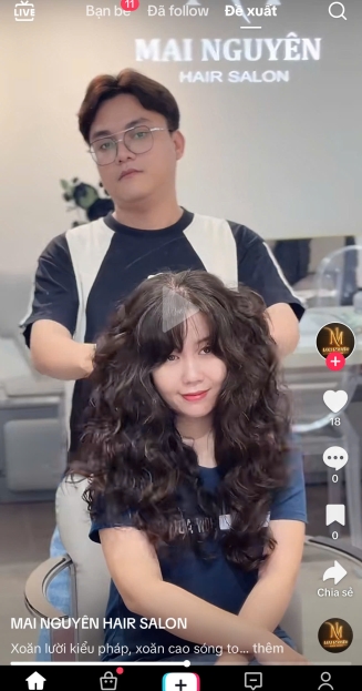 Xoăn lười kiểu pháp, xoăn cao sóng to cho chị em đây